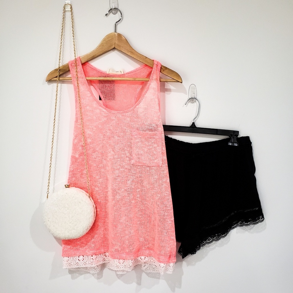 TERI LACE TRIM KNIT TANK - Picture 6 of 7